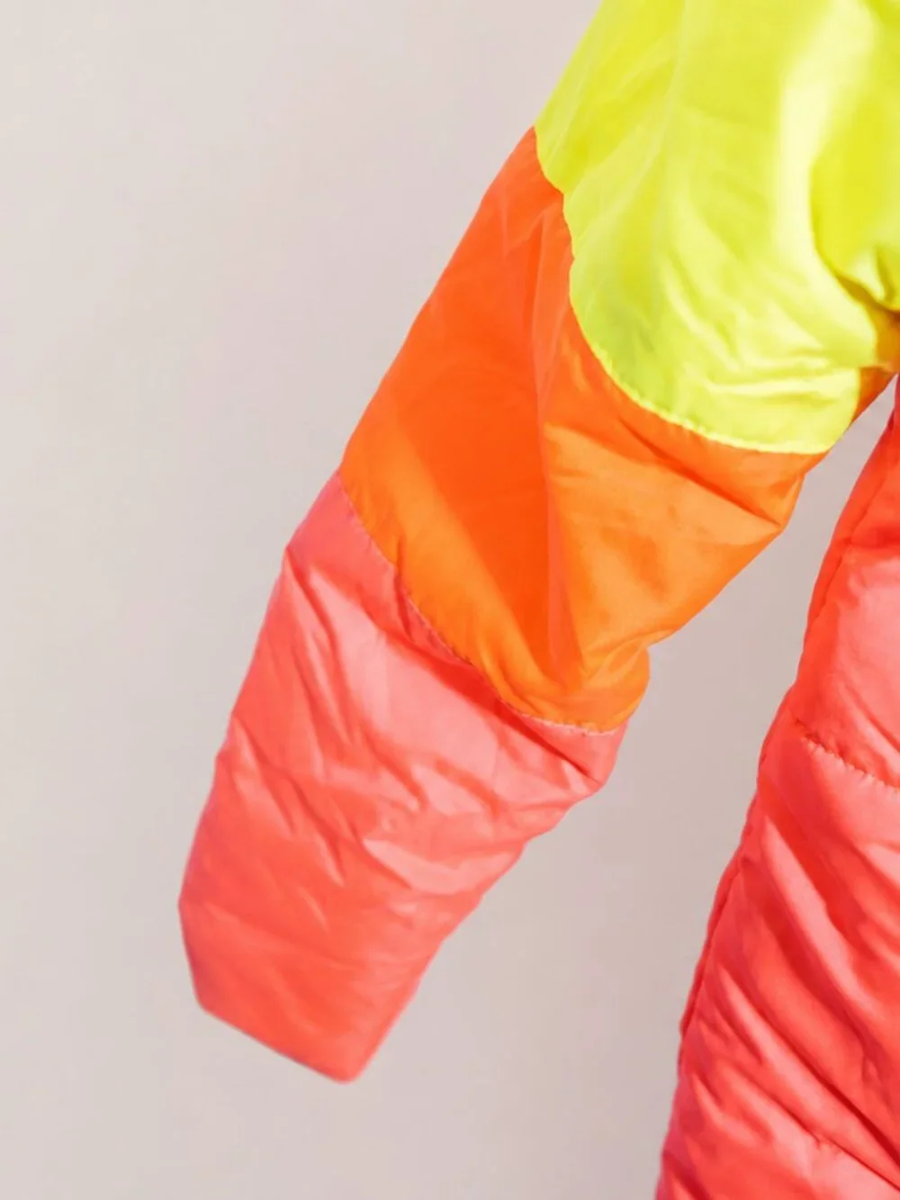 R1881 by S. Rothschild Neon Colorblock Puffer Jacket Hooded